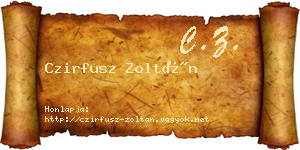 Czirfusz Zoltán névjegykártya